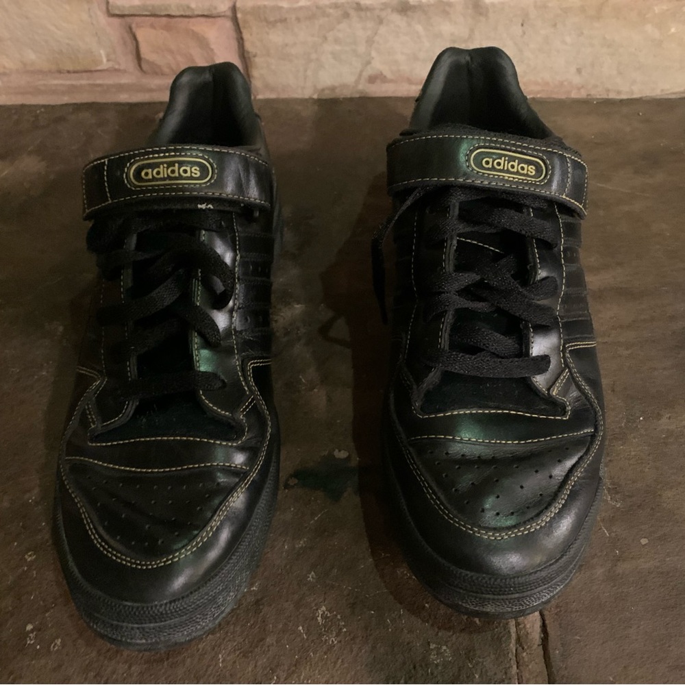 Adidas Men's Black on Black Velcro + Lace-Up Sneakers Size 12
